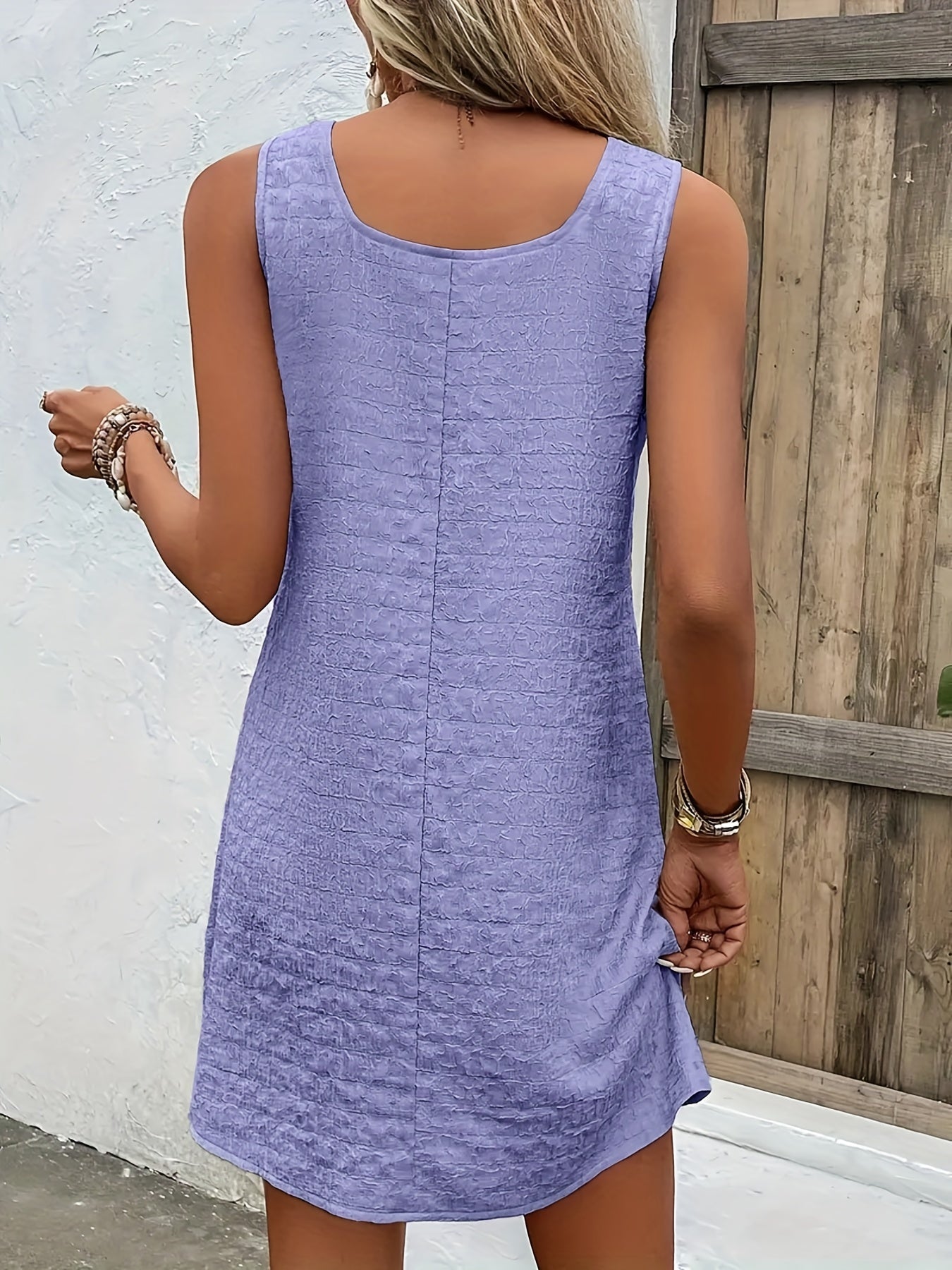 Chic Womens Sleeveless Mini Tank Dress - Lightweight & Breathable for Summer & Spring - Casual Loose Fit Fashion