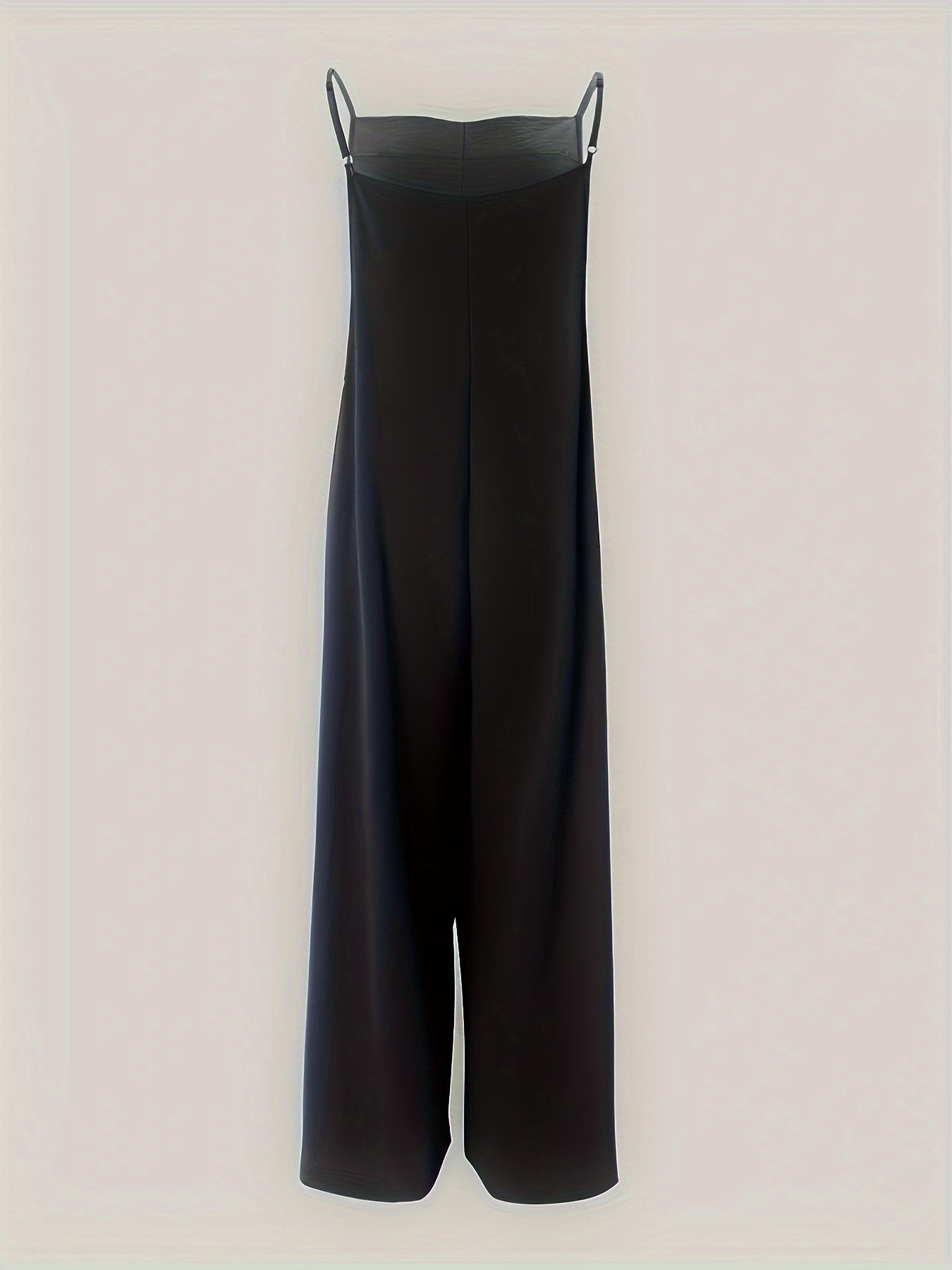 Flattering Wide Leg Spaghetti Strap Jumpsuit - Sleeveless & Solid, Casual Comfort for All-Day Wear - Womens Fashion Overalls, Versatile Wardrobe Staple
