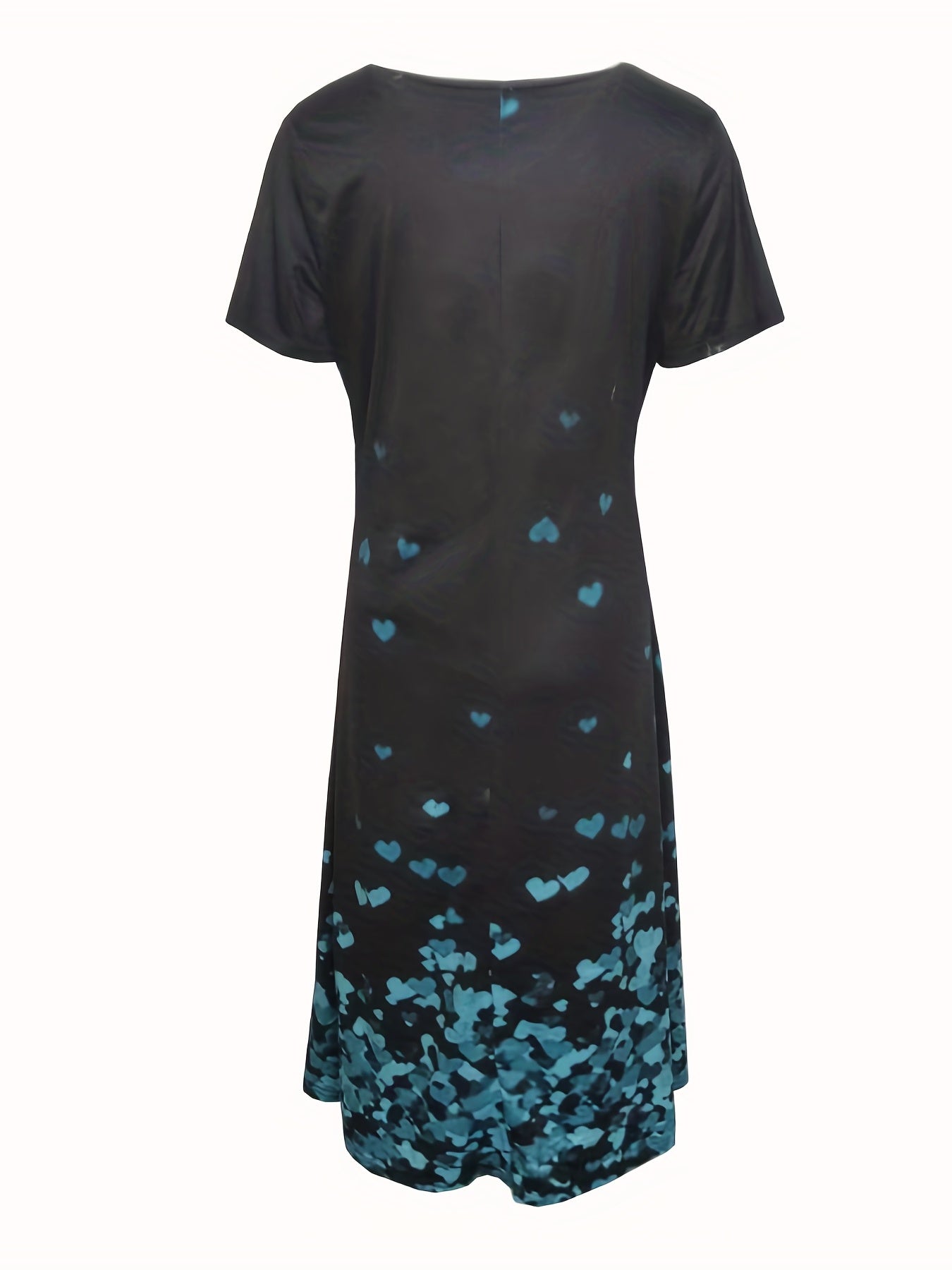 Charming Floral Print V Neck Dress - Flowy & Comfortable Short Sleeve Style - Perfect for Spring & Summer Wardrobe - Womens Casual Clothing