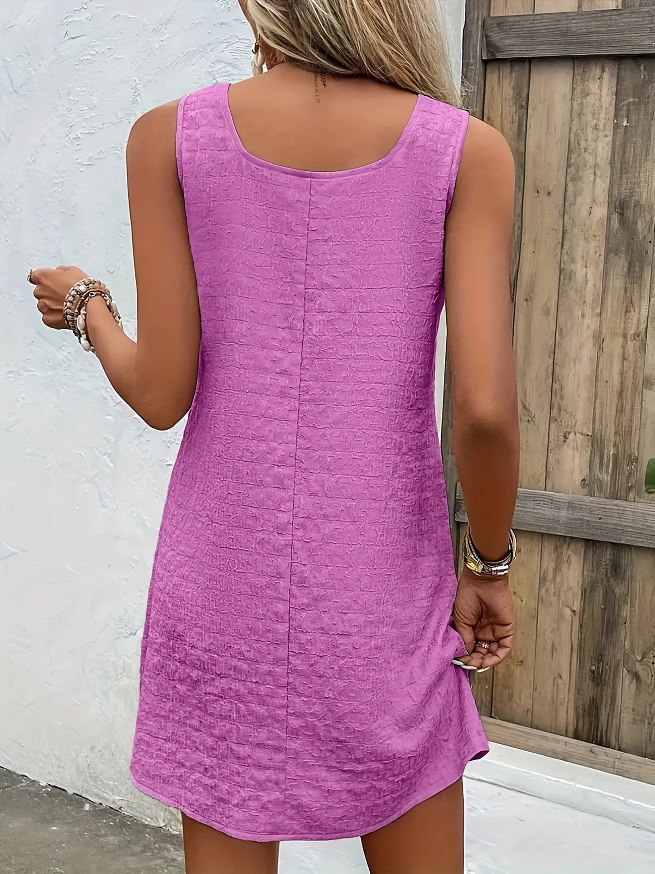 Chic Womens Sleeveless Mini Tank Dress - Lightweight & Breathable for Summer & Spring - Casual Loose Fit Fashion