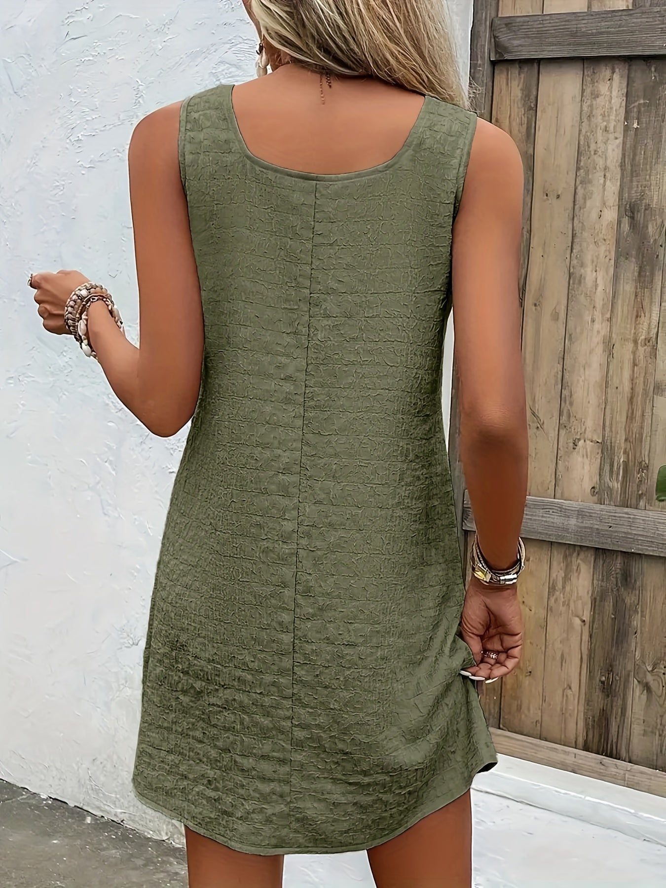 Chic Womens Sleeveless Mini Tank Dress - Lightweight & Breathable for Summer & Spring - Casual Loose Fit Fashion
