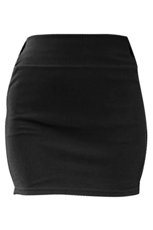 Womens Sexy Mini Skirt Girls Slim Seamless Stretch Tight Short Fitted Skirt New black