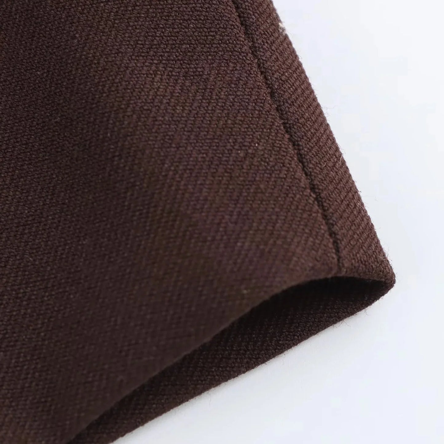 KONDALA 2025 Fall Winter Brown Elegant Office Lady Suits Fashion Shrug Pockets Blazers Elegant Zipper Skirts Chic Baggy Pants