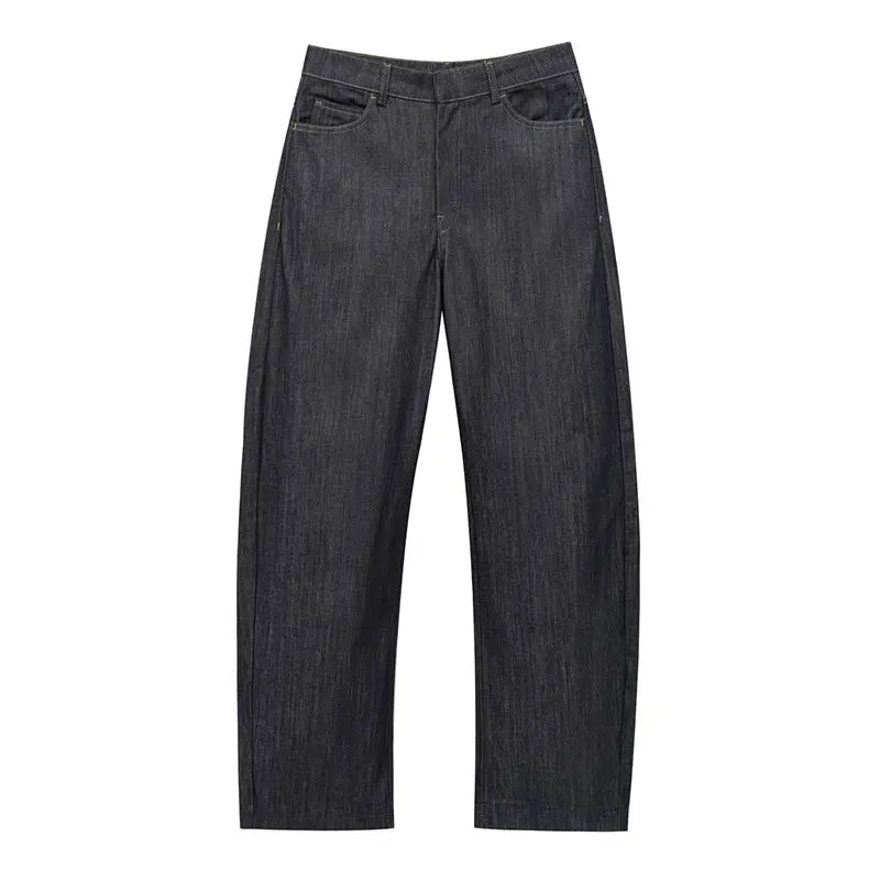 HH Female Spring Vintage Denim Blazer Long Sleeves Turn Down Collar Single Breasted Fake Pockets Street Fashion Coats