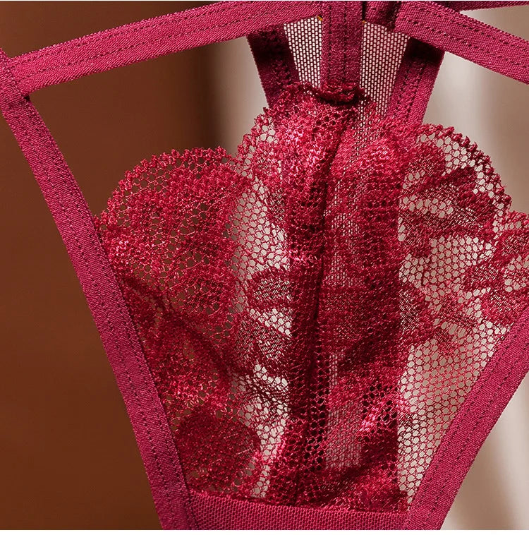 Sexy  perspective women's underwear lace fashion cross belt bundled thong embroidered G-String Girls Briefs Ladies Transparent