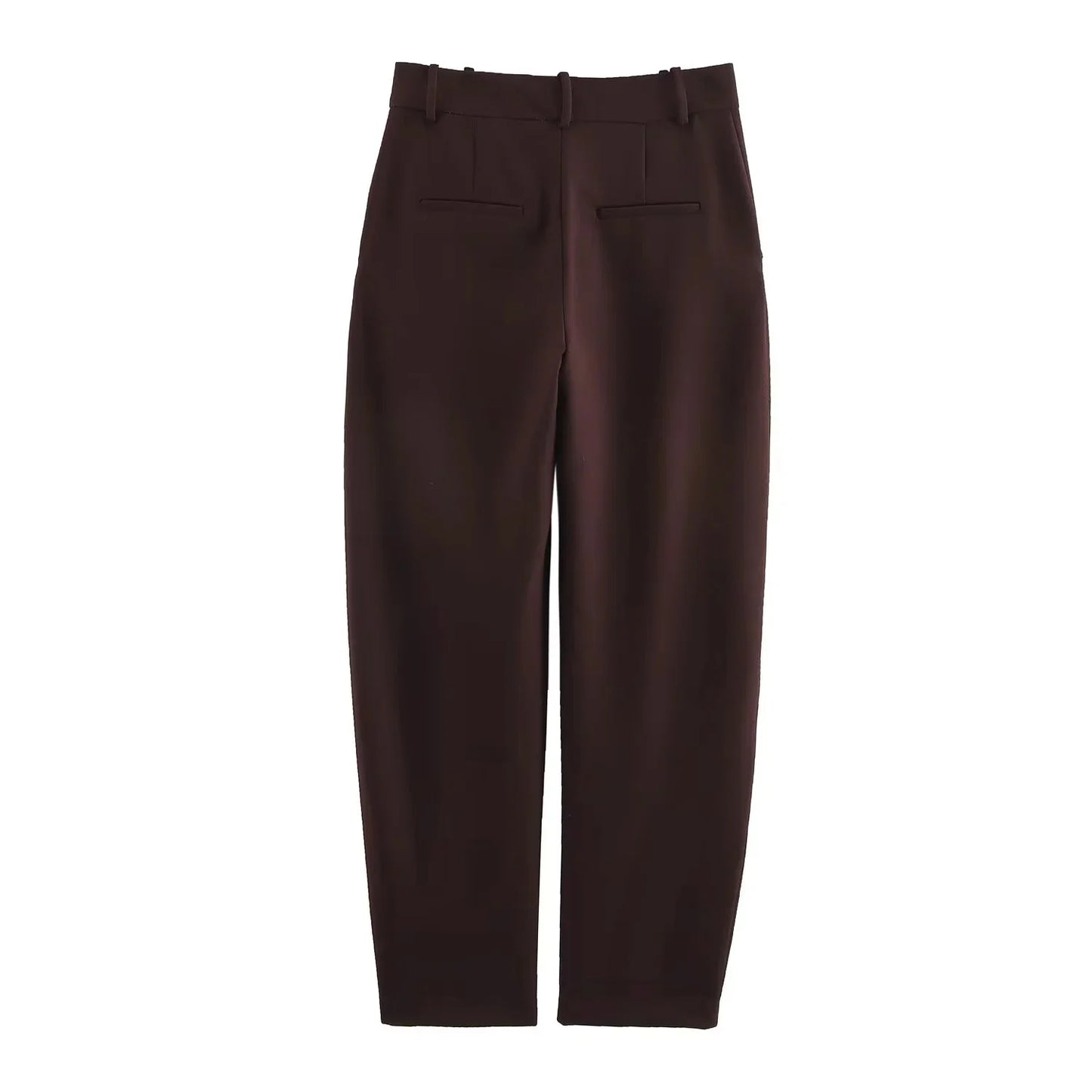 KONDALA 2025 Fall Winter Brown Elegant Office Lady Suits Fashion Shrug Pockets Blazers Elegant Zipper Skirts Chic Baggy Pants