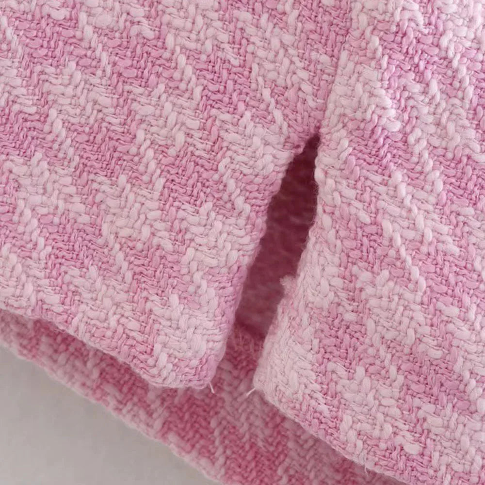 Klacwaya Tweed Set 2 Piece Chic Blazer Women Suit Shorts Sets Women 2022 Suit With Shorts For Women Female Suits