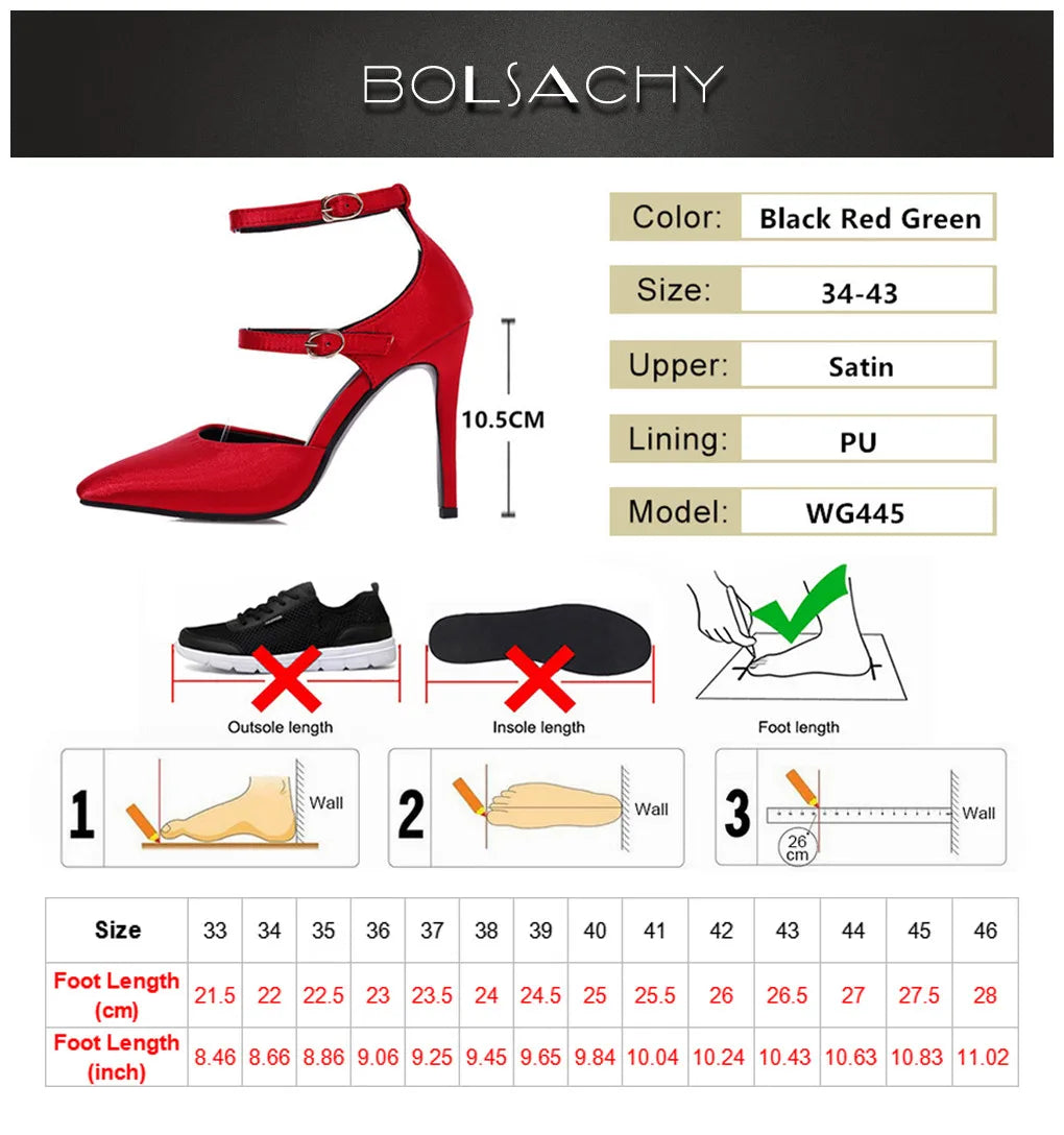 2025 Sexy Classic High Heels Women Sandals Summer Shoes Ladies Pumps Heels Woman Buckle Ankle Strap Shoes Green Black size 34-43