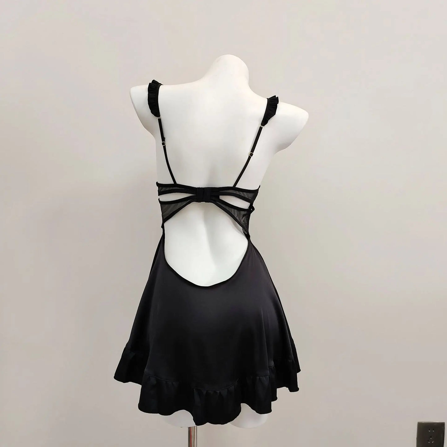 with Chest Pads Nightdress Sexy Pajamas Women's Silk Nightgowns Hollow Pure Backless Suspender Nightwears for Ladies Lingerie