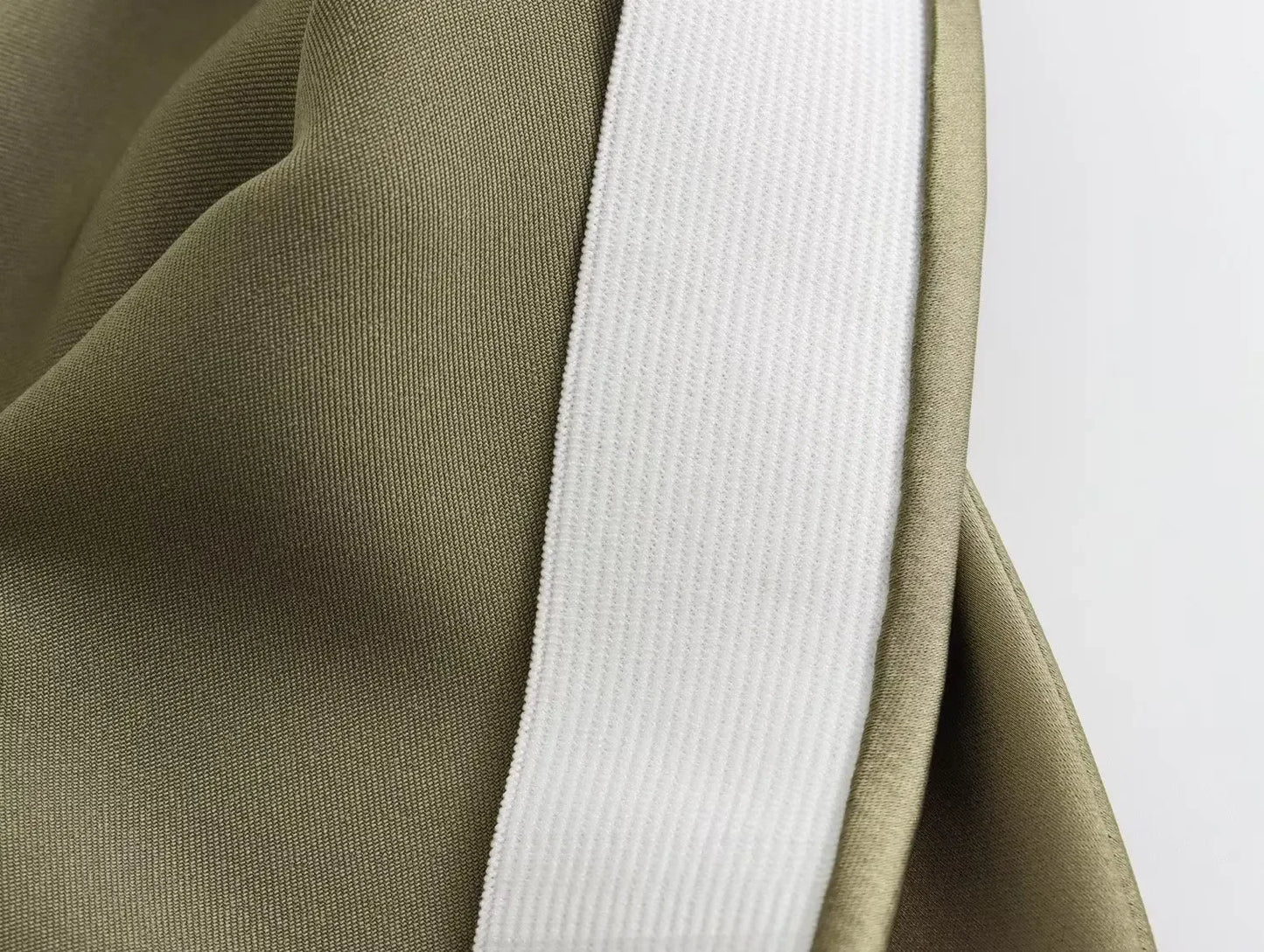 2024 Spring Summer New Women's High-Waisted Skirt European Style Silk-Satin Feeling Long Dress Solid Color Simple Design