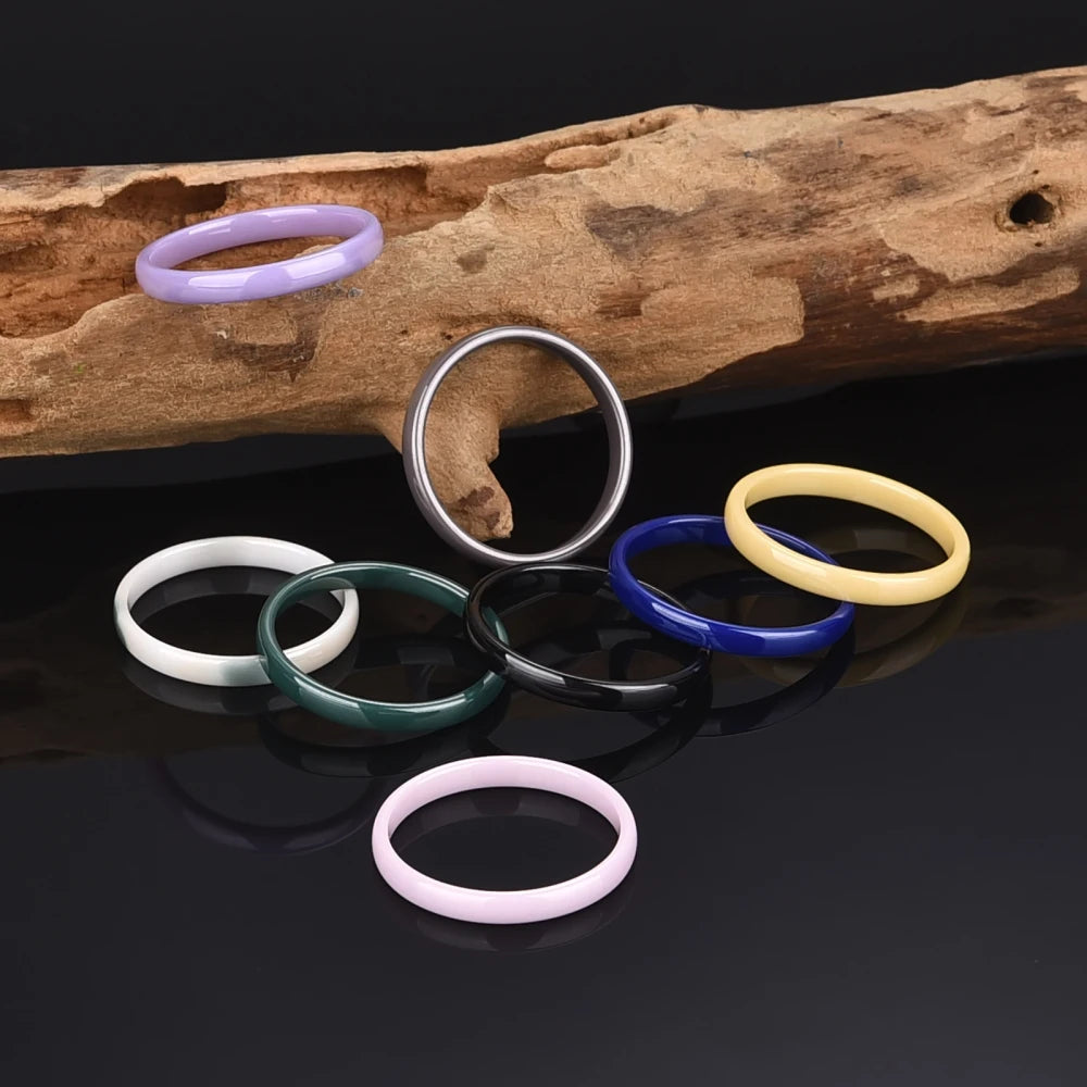 9 Color Ceramic Ring Smooth Slender Circular Rings For Women Men Simple Design Aesthetic Finger Rings Jewelry Couple Y2K Gift