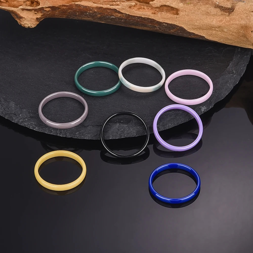 9 Color Ceramic Ring Smooth Slender Circular Rings For Women Men Simple Design Aesthetic Finger Rings Jewelry Couple Y2K Gift
