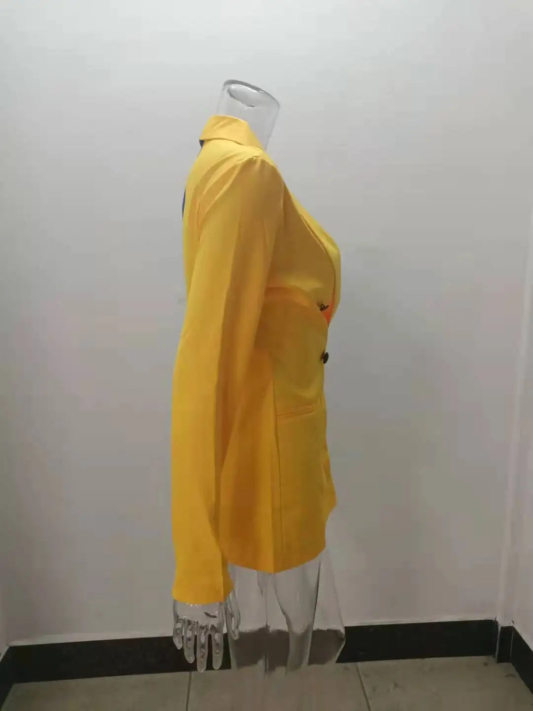 Women Blazer Elegant Office Lady Suit Thin Spring V-neck Female Long Sleeve New Patchwork Slim OL Double Breasted Dress Coat