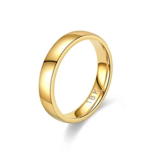 Gold Plated Ring Colour Fashion Women's Simple Couple's Wedding Ring Engagement Jewellery Gift