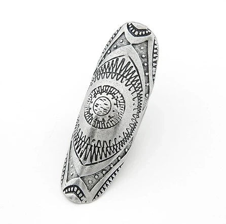 Bohemian Ethnic Ring Retro Style Punk Traditional Personality Carved Shield Joint Ring Statement Jewelry Fresh Accessories
