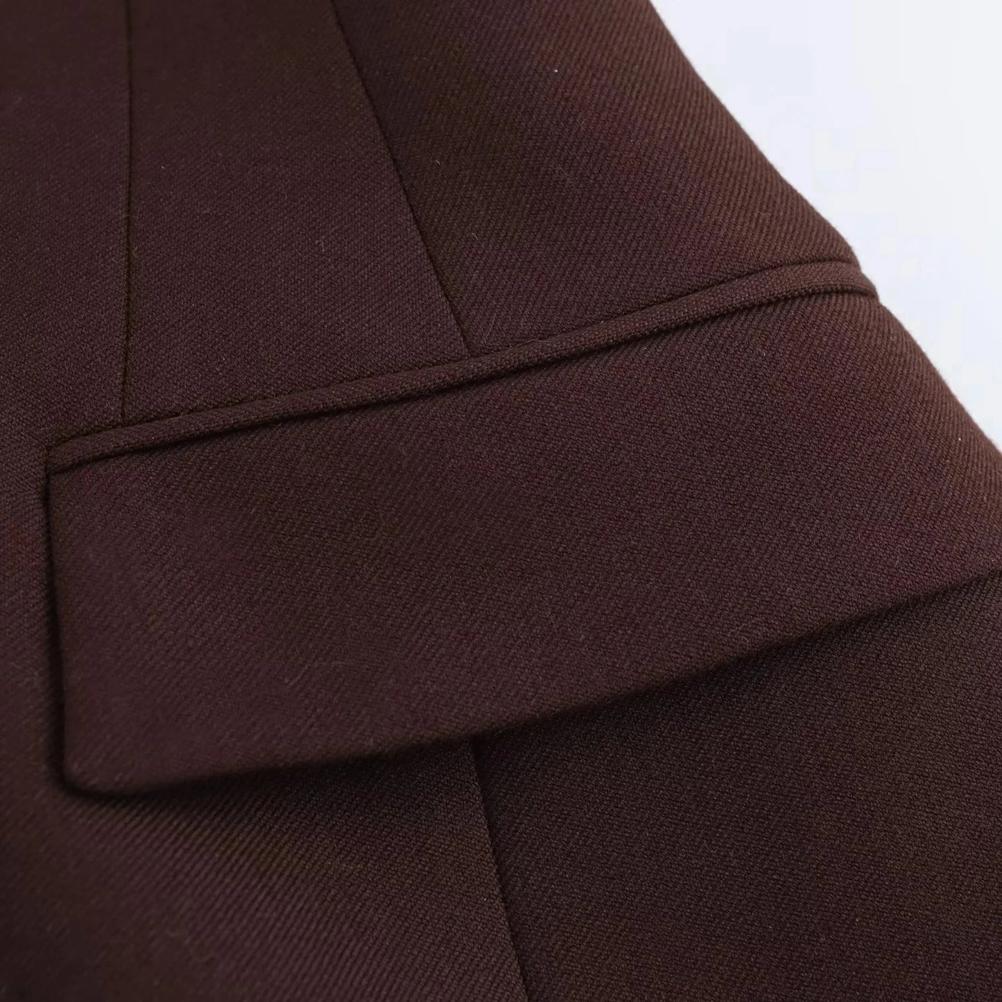 KONDALA 2025 Fall Winter Brown Elegant Office Lady Suits Fashion Shrug Pockets Blazers Elegant Zipper Skirts Chic Baggy Pants