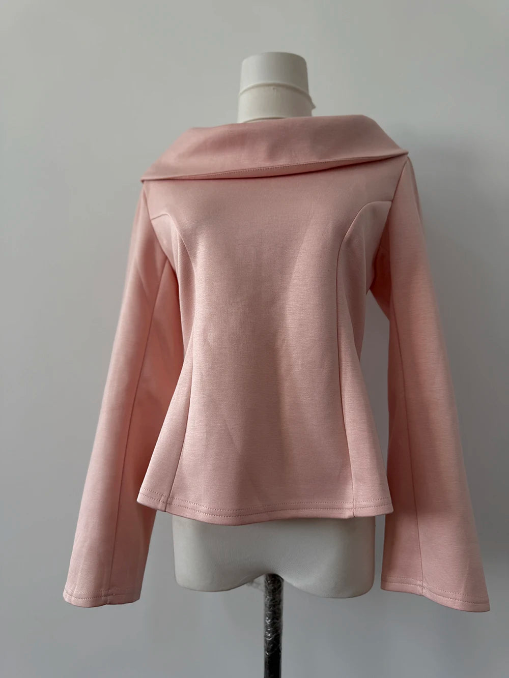 Luxury Socialite Style Pink Long Sleeve Shirt for Women Clothing Autumn Korean Chic Gentle Waist Slimming Pullovers Women Tops