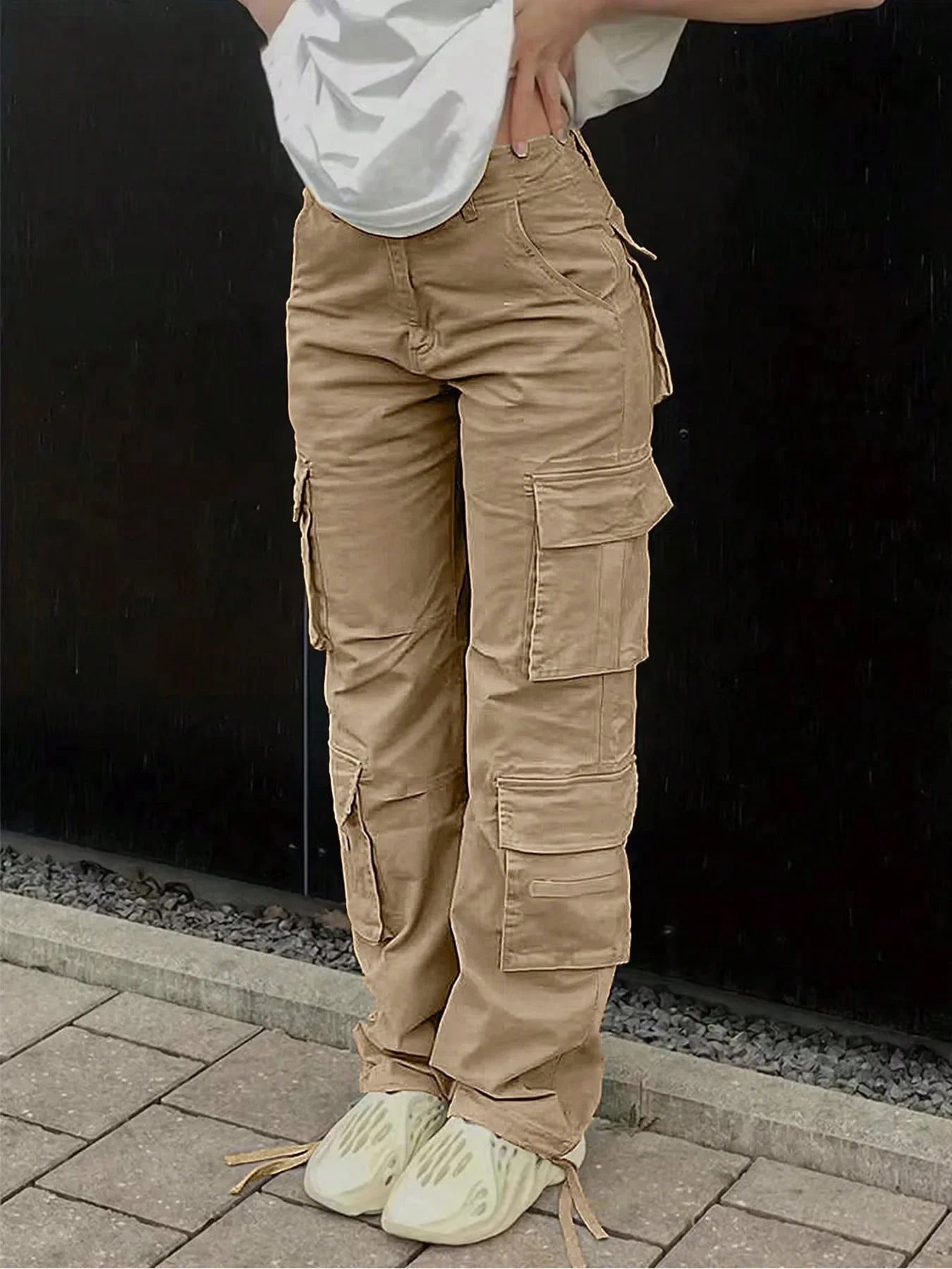 Casual Women's Tactical Pants Straight Leg Mountain Climbing High Street Spring Summer New Style Workwear Long Trousers