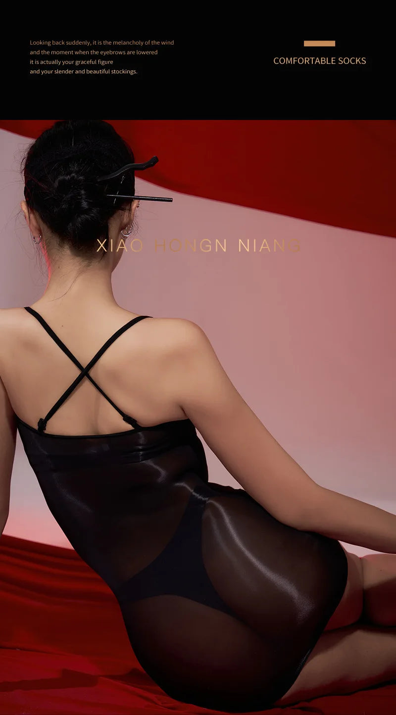 Sexy Women gloss dresses see through Sleeping clothes skirts Oily Shining Tight Short skirt