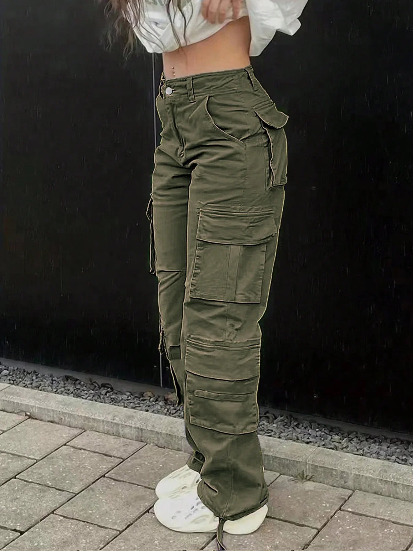 Casual Women's Tactical Pants Straight Leg Mountain Climbing High Street Spring Summer New Style Workwear Long Trousers