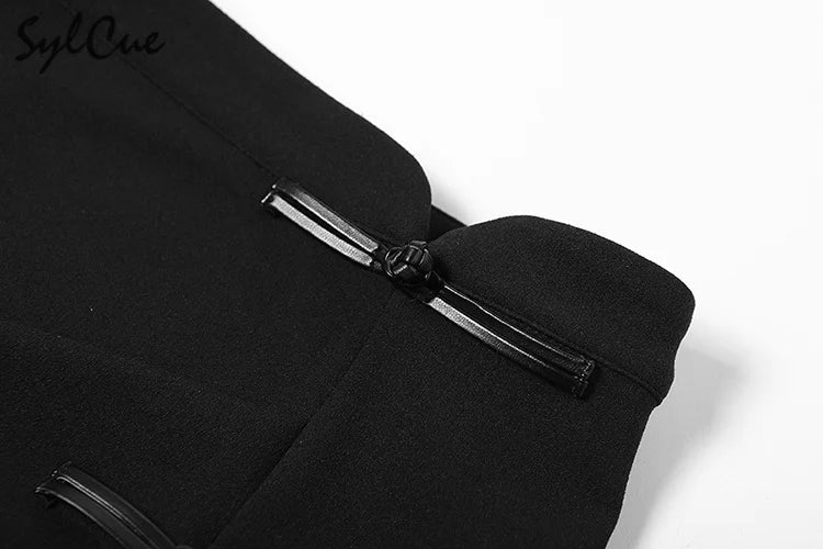 Nibber Black Sexy Split Simple Casual All-Match Hot Street Outing Cool Mature Vitality Personality Trend Basic Women'S Skirt