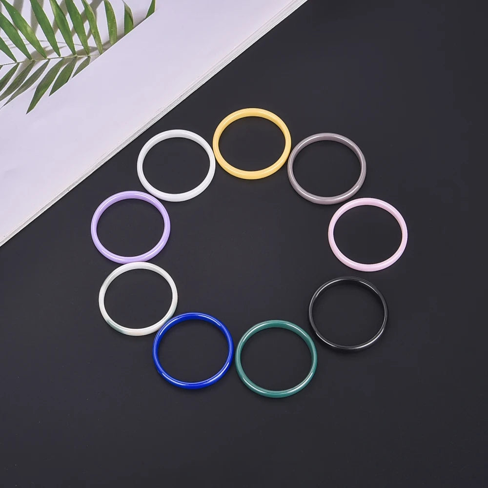 9 Color Ceramic Ring Smooth Slender Circular Rings For Women Men Simple Design Aesthetic Finger Rings Jewelry Couple Y2K Gift