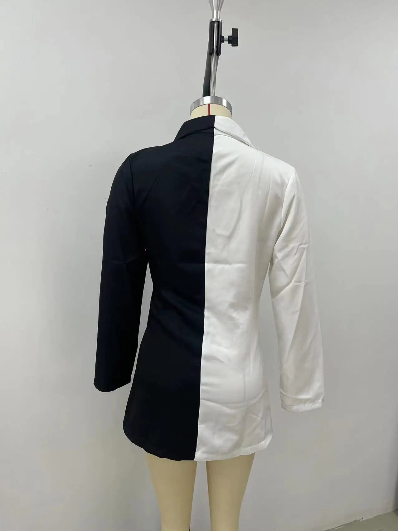 Women Blazer Elegant Office Lady Suit Thin Spring V-neck Female Long Sleeve New Patchwork Slim OL Double Breasted Dress Coat