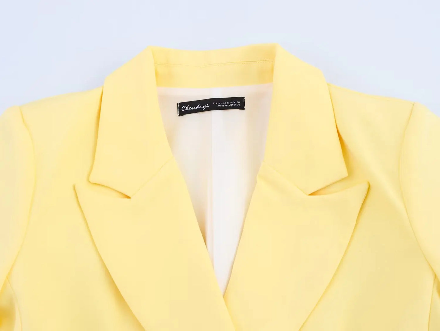 KONDALA Elegant Yellow Blazer Women's Double-breasted Lapel Blazer Fashion High Street 2025 Spring Summer Holidays Commute Suit