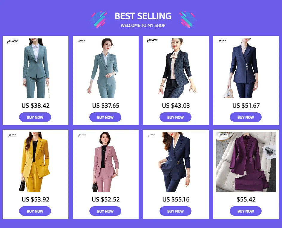High Quality Winter Suit For Women Pant Sets Formal Long Sleeve Slim Blazer and Trousers Office Ladies Work Wear