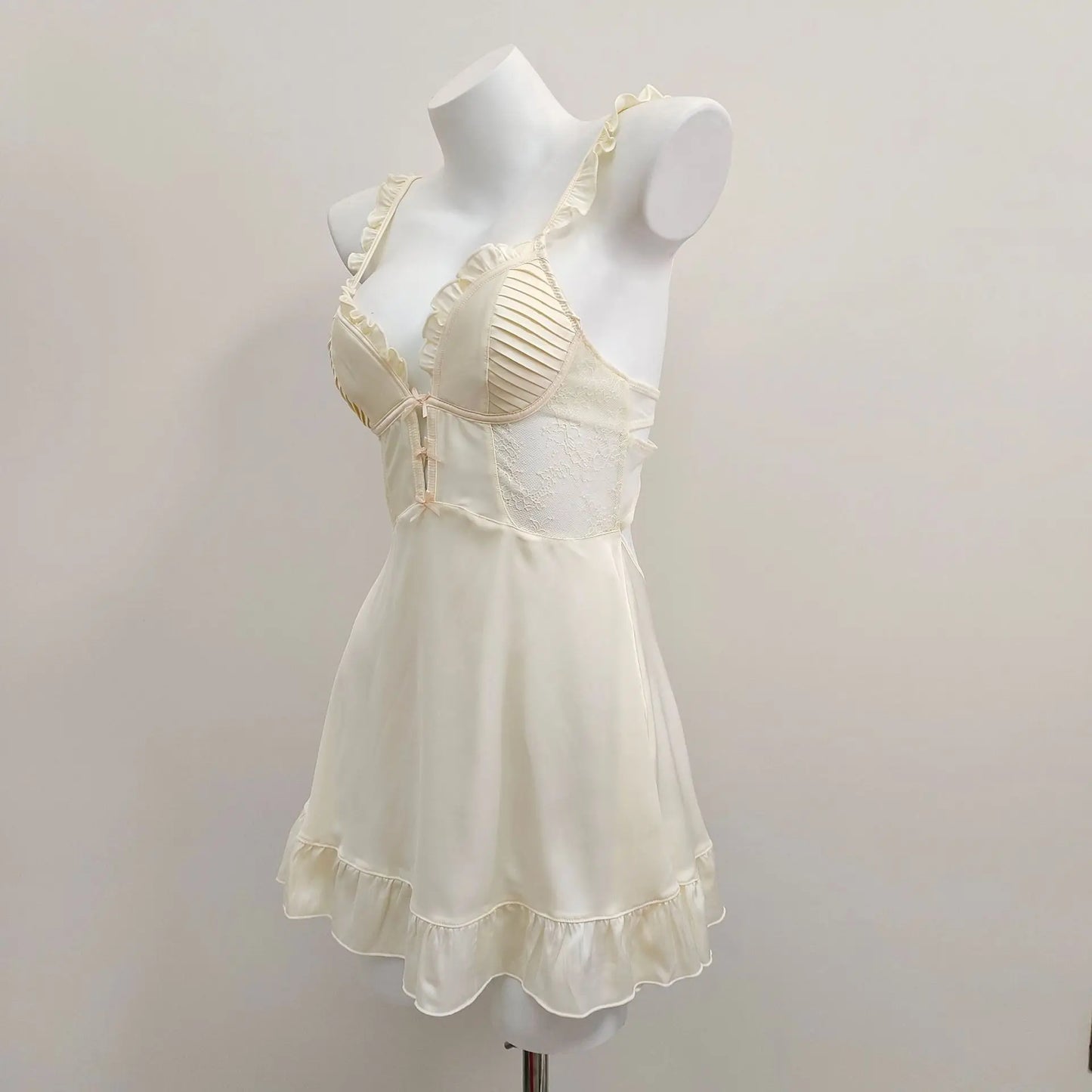 with Chest Pads Nightdress Sexy Pajamas Women's Silk Nightgowns Hollow Pure Backless Suspender Nightwears for Ladies Lingerie