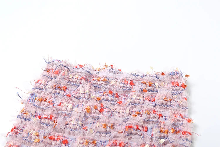 Weird Puss Colorful Tassel Skirts Peach Hip Women Thin Knit Wild Sexy Midnight Summer Trend Stretch Skinny Streetwear Bodycon