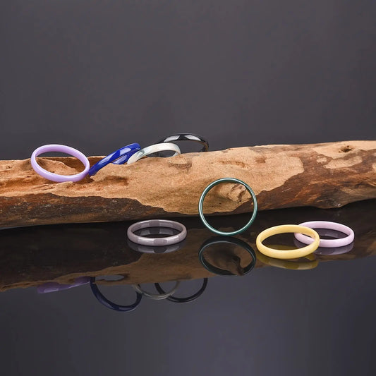 9 Color Ceramic Ring Smooth Slender Circular Rings For Women Men Simple Design Aesthetic Finger Rings Jewelry Couple Y2K Gift
