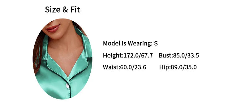 Women's Lapel Neck Sleepshirt Sleepwear Summer Satin Pajamas Set Casual Short Sleeve Buttons Top And Elastic Shorts Lounge Set