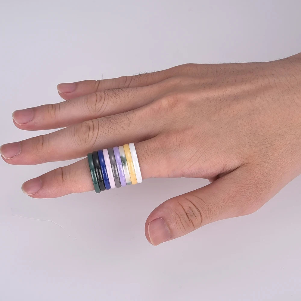 9 Color Ceramic Ring Smooth Slender Circular Rings For Women Men Simple Design Aesthetic Finger Rings Jewelry Couple Y2K Gift