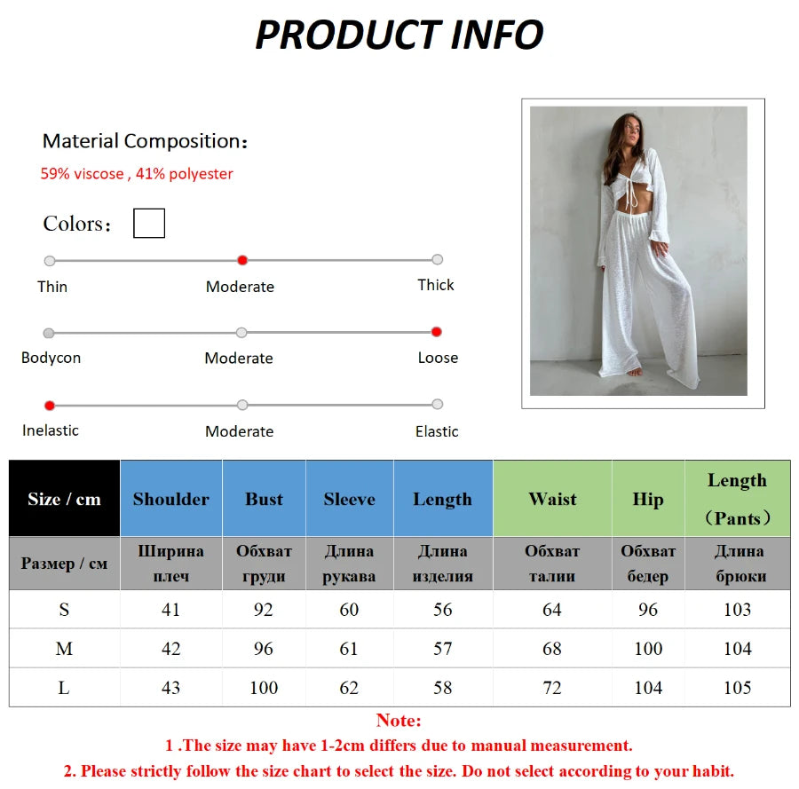 Mozuleva Women's Summer Loose Casual Long Sleeved Pants Set Soft Comfortable Fashion Home Clothes Solid Color Basic Pajamas Set