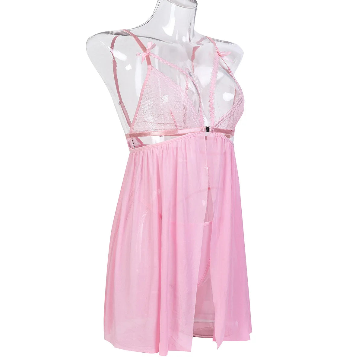 Sexy Lingerie For Woman Transparent Porno Sexual Clothing  Dress Erotic Underwear Nightdress With Thong Sleepwear