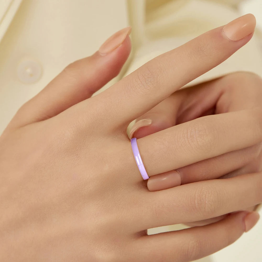 9 Color Ceramic Ring Smooth Slender Circular Rings For Women Men Simple Design Aesthetic Finger Rings Jewelry Couple Y2K Gift