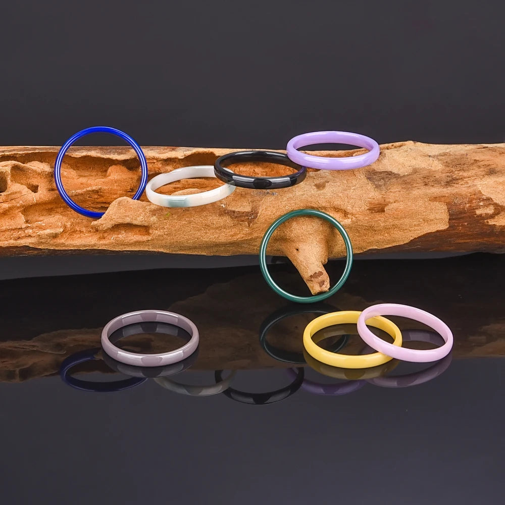 9 Color Ceramic Ring Smooth Slender Circular Rings For Women Men Simple Design Aesthetic Finger Rings Jewelry Couple Y2K Gift