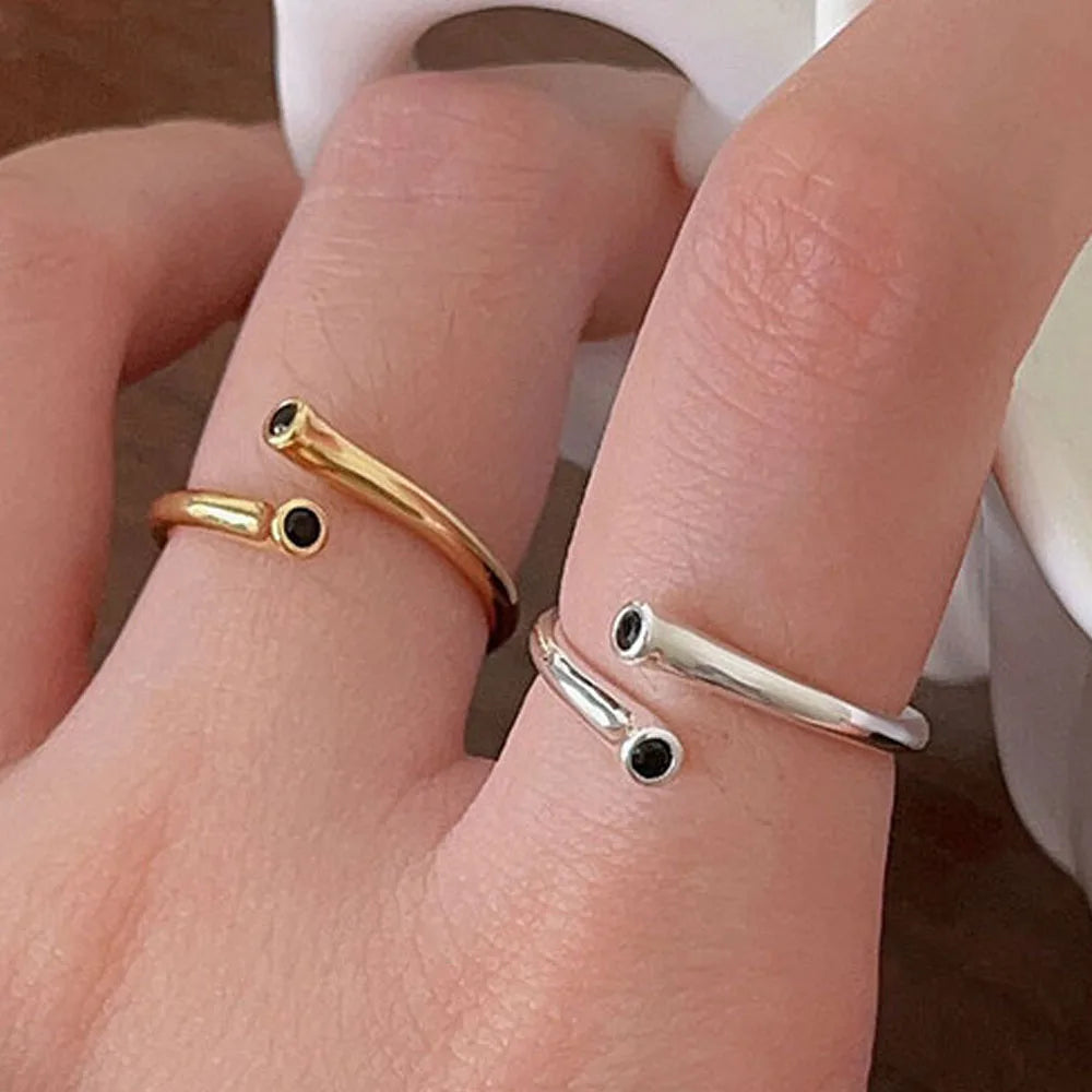 BFCLUB  Silver Color Rings for Women Simple Geometric Handmade Irregular Retro Ring Gold Big Allergy For Birthday Gift