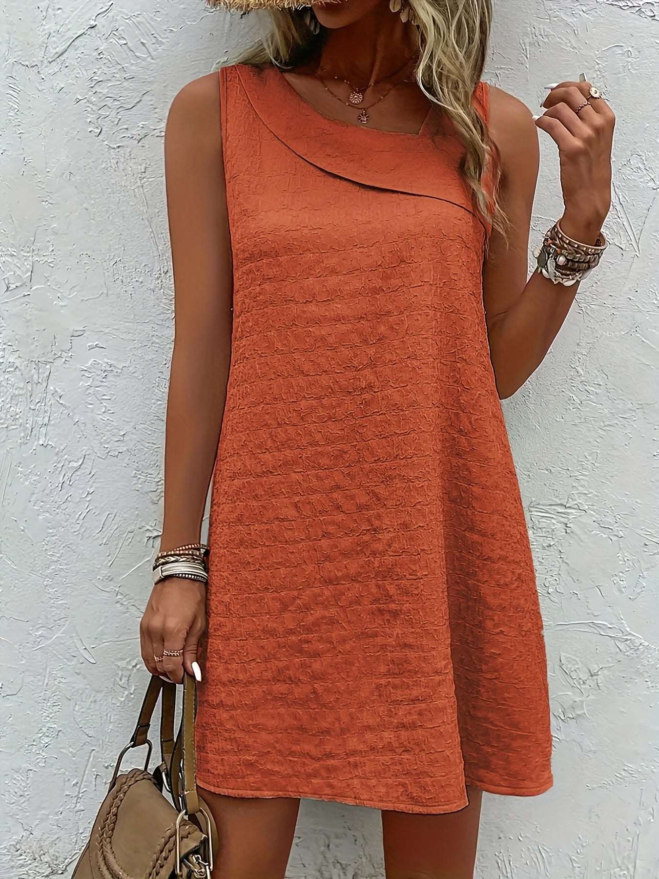 Chic Womens Sleeveless Mini Tank Dress - Lightweight & Breathable for Summer & Spring - Casual Loose Fit Fashion