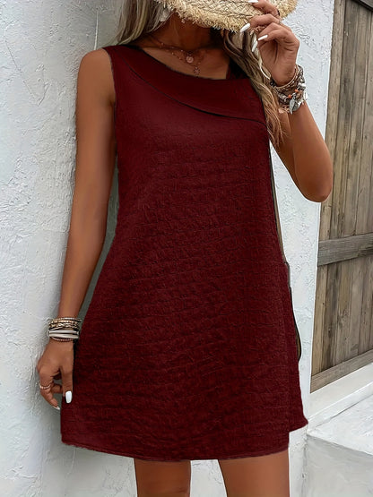 Chic Womens Sleeveless Mini Tank Dress - Lightweight & Breathable for Summer & Spring - Casual Loose Fit Fashion