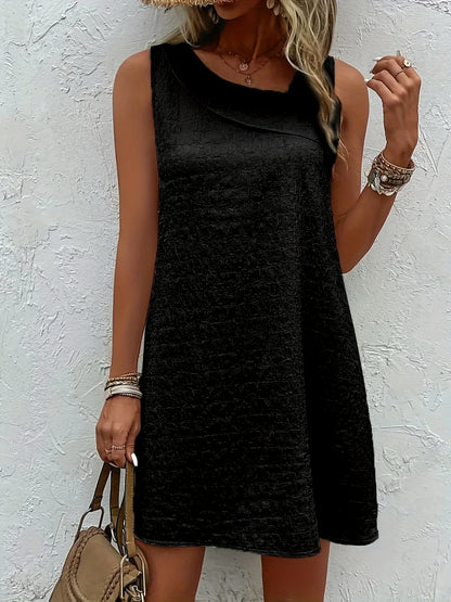 Chic Womens Sleeveless Mini Tank Dress - Lightweight & Breathable for Summer & Spring - Casual Loose Fit Fashion