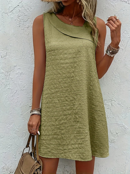 Chic Womens Sleeveless Mini Tank Dress - Lightweight & Breathable for Summer & Spring - Casual Loose Fit Fashion