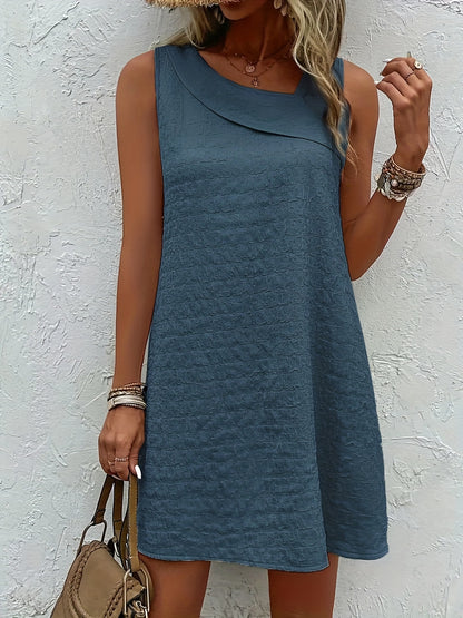 Chic Womens Sleeveless Mini Tank Dress - Lightweight & Breathable for Summer & Spring - Casual Loose Fit Fashion