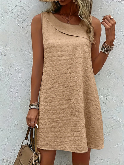 Chic Womens Sleeveless Mini Tank Dress - Lightweight & Breathable for Summer & Spring - Casual Loose Fit Fashion