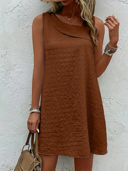 Chic Womens Sleeveless Mini Tank Dress - Lightweight & Breathable for Summer & Spring - Casual Loose Fit Fashion