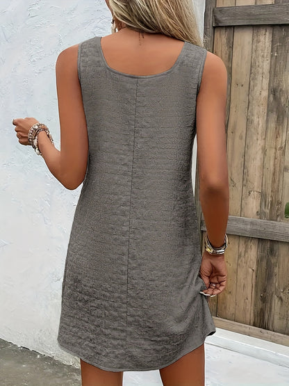 Chic Womens Sleeveless Mini Tank Dress - Lightweight & Breathable for Summer & Spring - Casual Loose Fit Fashion