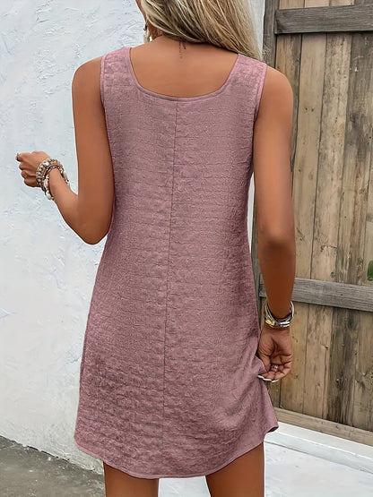 Chic Womens Sleeveless Mini Tank Dress - Lightweight & Breathable for Summer & Spring - Casual Loose Fit Fashion