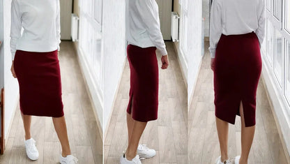 KarSaNy Autumn Winter Knit Pencil Skirt Women High Waist Skirts Womens Knited Split Midi Skirt For Women Autumn 6XL