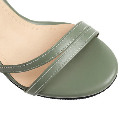 REAVE CAT 2021 Elegant Sandals Ankle Buckle Strap Narrow Open Toe 9.5cm Stiletto Heel Shoes US19 Black White A4245